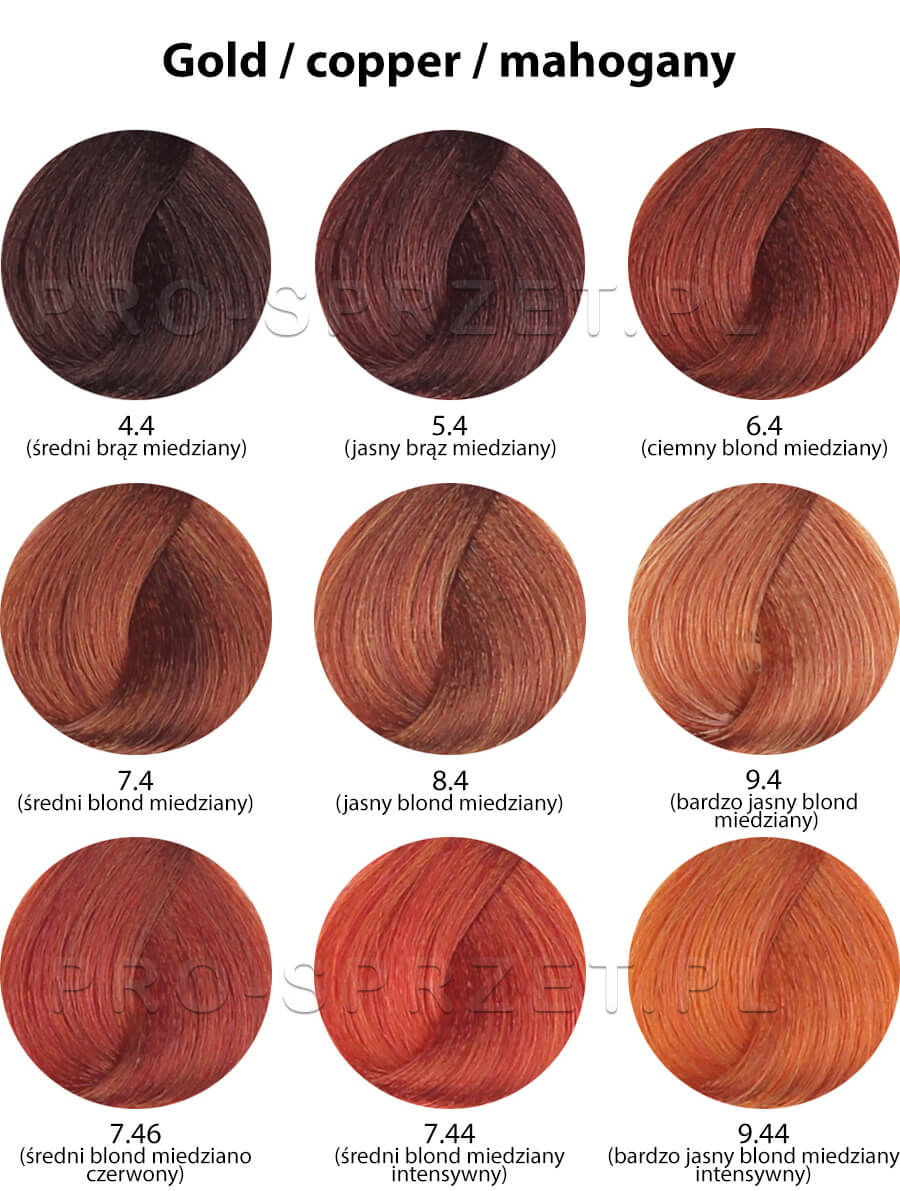 Dusy Professional Color Creations Farba do włosów z proteinami jedwabiu - kolekcja czerwona i miedziana intensywna
