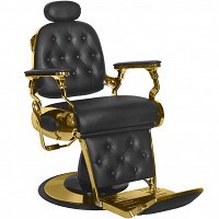 Fotel barberski Gabbiano Francesco złoto-czarny, dostępny w 48h