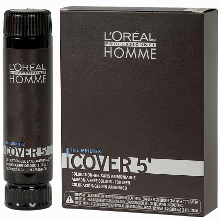 Odsiwiacz Loreal Homme Cover 5, koloryzacja do włosów dla mężczyzn 50ml Farby dla mężczyzn L'Oreal Professionnel