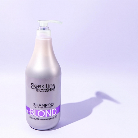 Szampon Stapiz Sleek Line Violet Blond neutralizujący do włosów blond 1000ml Szampony i spraye koloryzujące Stapiz 5906874553381