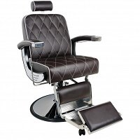 Fotel Gabbiano IMPERIAL barberski, brązowy dostępny w 48H