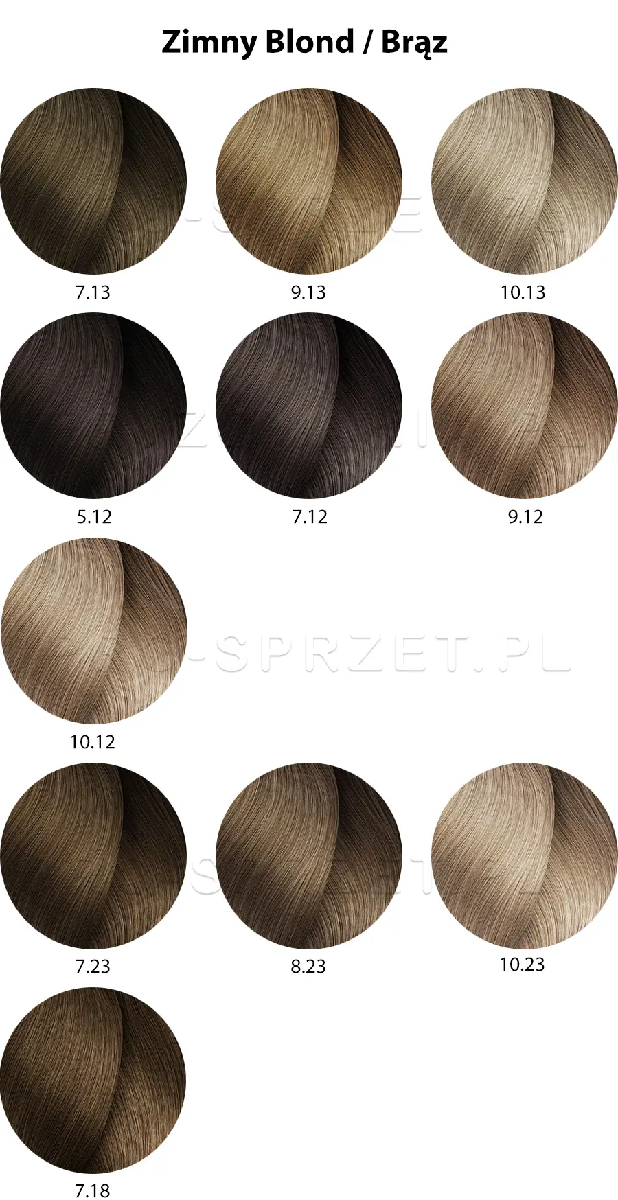 Loreal Dia Light paleta kolorów, kolekcja zimne, chłodny blond, beż i brąz