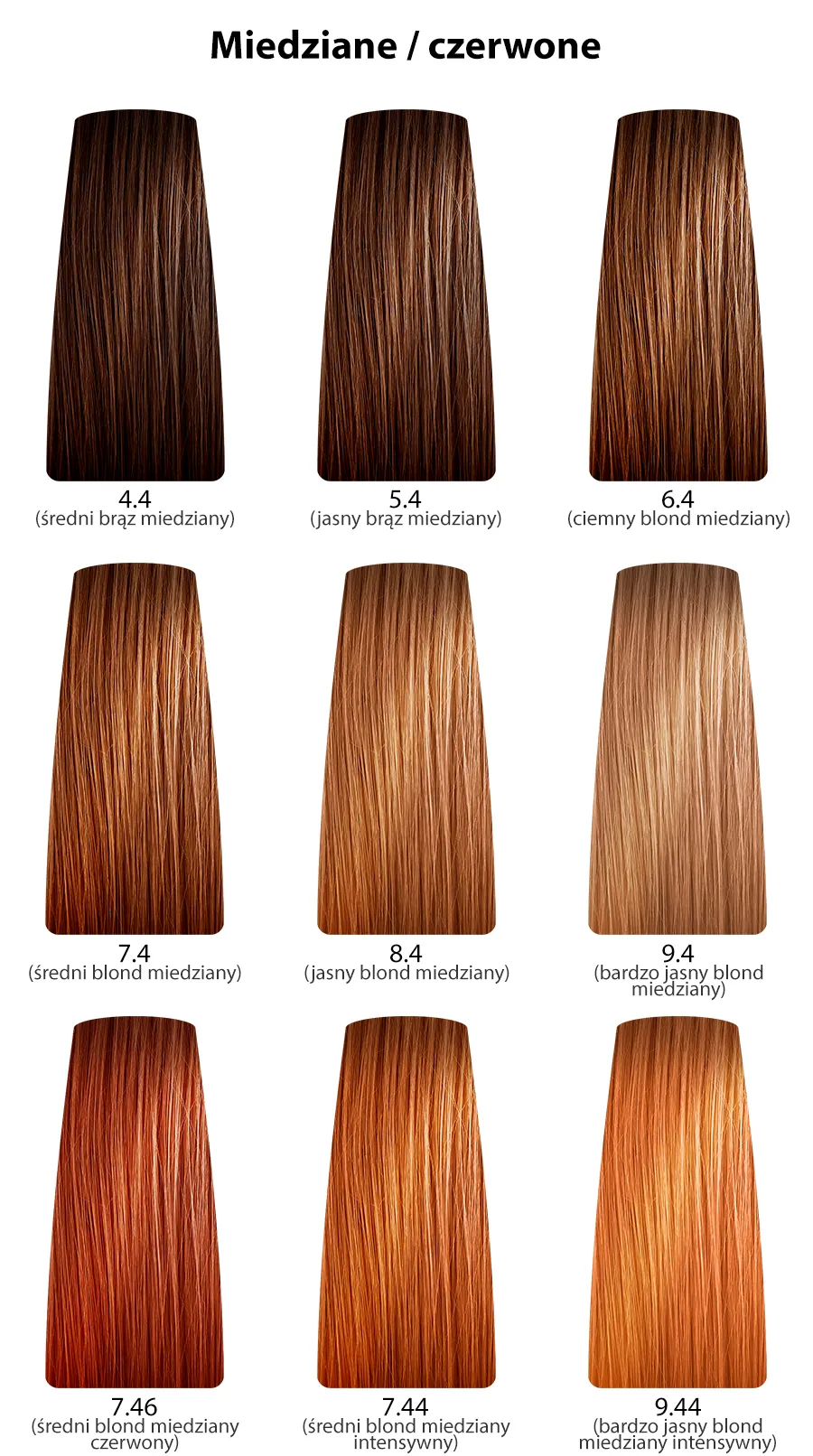 Dusy Professional Color Creations Farba do włosów - kolory czerwone i miedziane intensywne