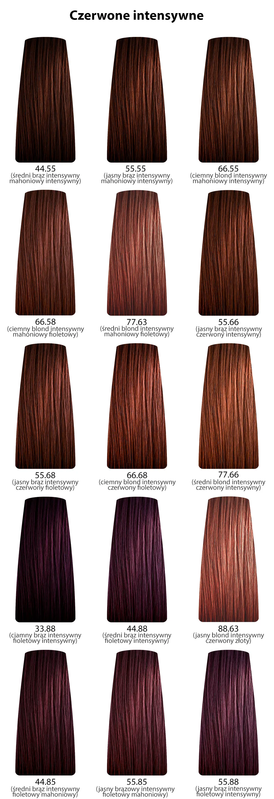 Dusy Professional Color Creations Farba do włosów - kolory intensywne czerwone
