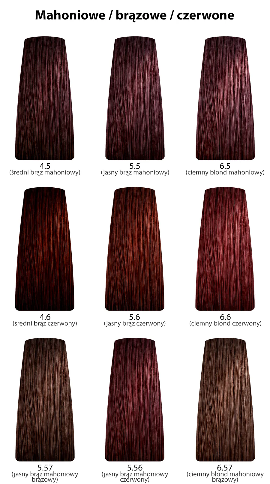Dusy Professional Color Creations Farba do włosów - kolory czerwone, mahoniowe i brązowe