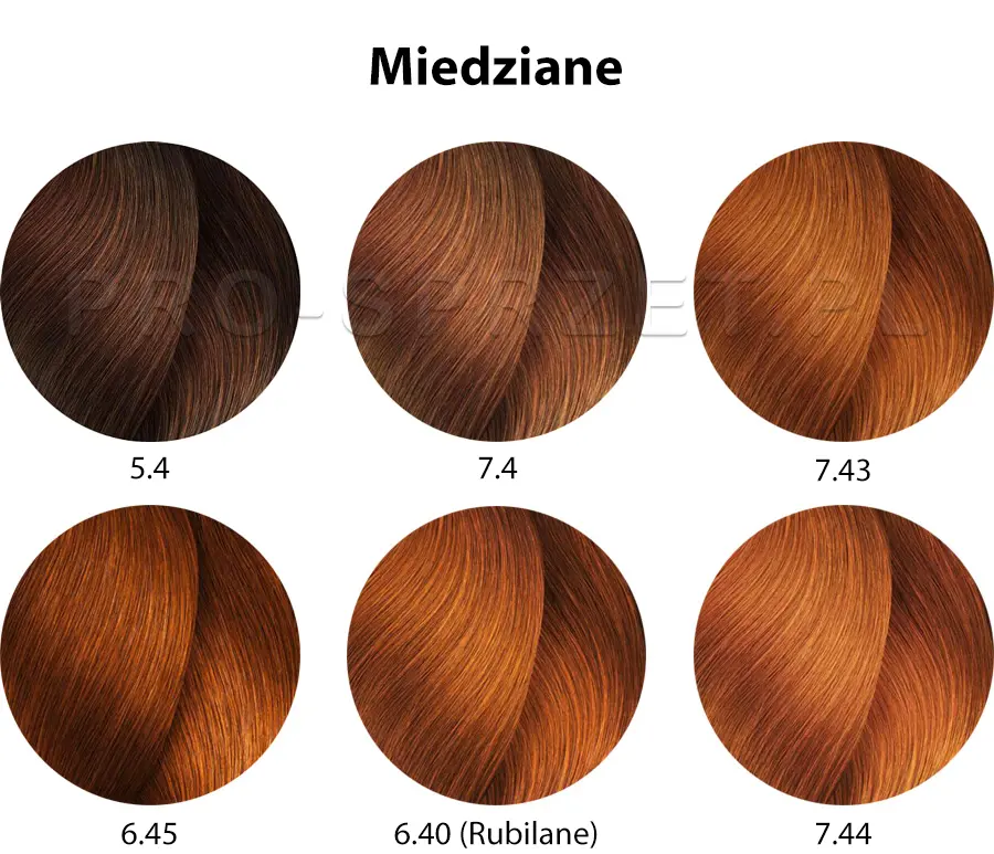 Loreal Inoa Oil System Farba do włosów - paleta kolorów, kolekcja miedziana
