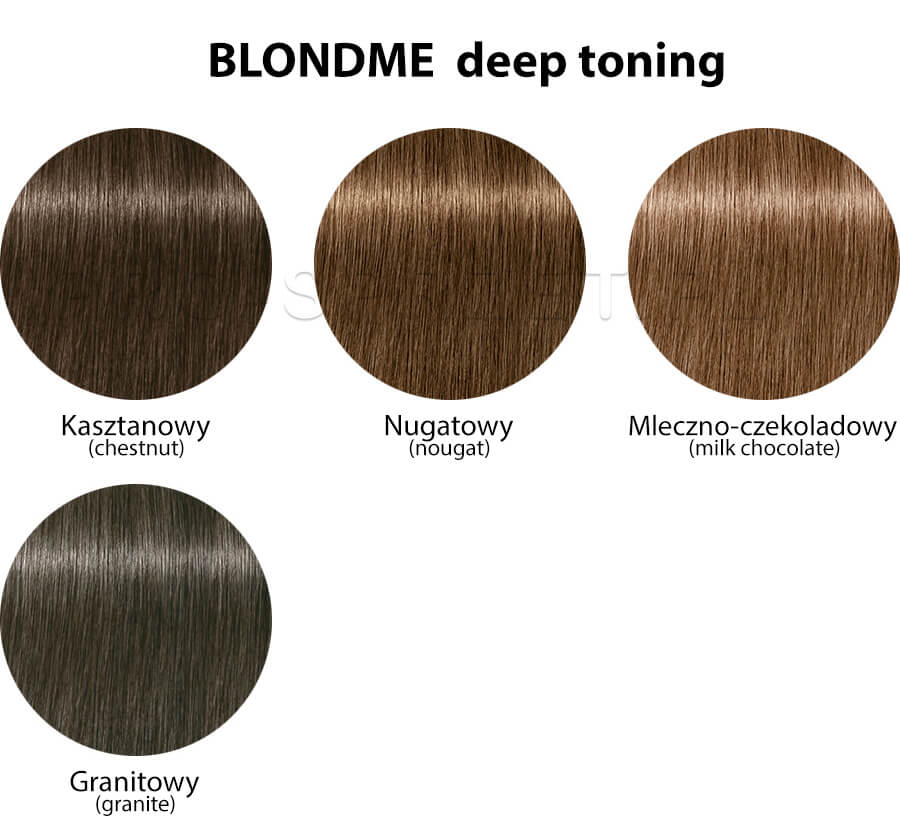 Schwarzkopf Blondme Deep Toning - paleta kolorów - głębokie odcienie