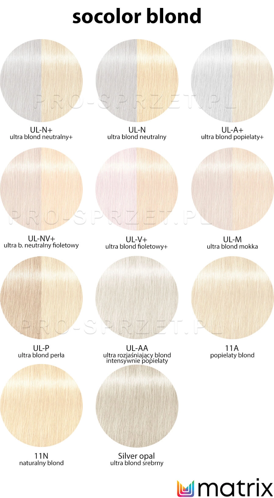 Matrix Socolor pre-bonded-Blonde paleta mobilna