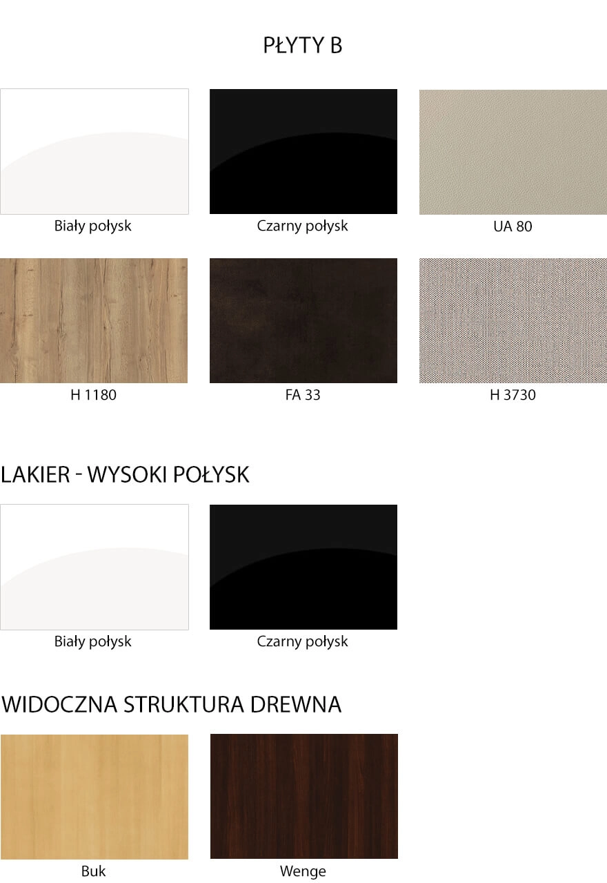 Ayala - wzornik płyt lakierowanych.