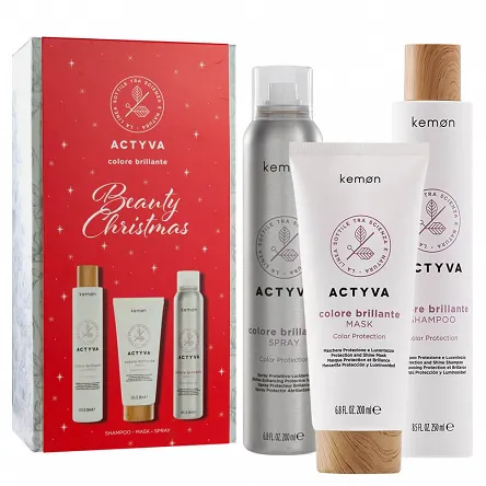 Zestaw świąteczny Kemon Actyva Colore Brillante, szampon 250ml + maska 200ml + spray 200ml Szampony do włosów Kemon 8020936083795