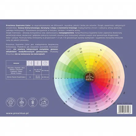 Paleta kolorów Proximus Supreme Color Nanotechnology Palety kolorów farb Proximus Cosmetics 5903766174587