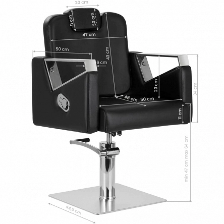 Fotel barberski Gabbiano Wilno z regulowanym oparciem Gabbiano 5906717458507