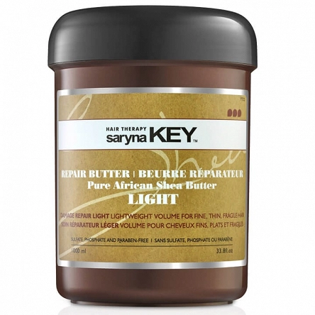 Maska Saryna Key Pure African Butter LIGHT Mask, lekka regenerująca włosy 1000ml Maska do włosów zniszczonych Saryna Key 7290111425899