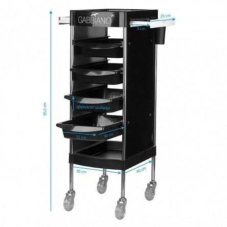 Pomocnik Gabbiano FX11F black fryzjerski dostępny w 48h Pomocniki i wózki fryzjerskie Gabbiano 5906717418556
