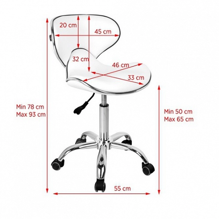 Taboret Gabbiano Q-4599 biały dostępny w 48H Hokery barberskie Gabbiano