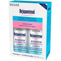 Zestaw INOAR Rejupantenol polecany po keratynowym prostowaniu włosów 2x250ml Szampony do włosów Inoar 7898581089513