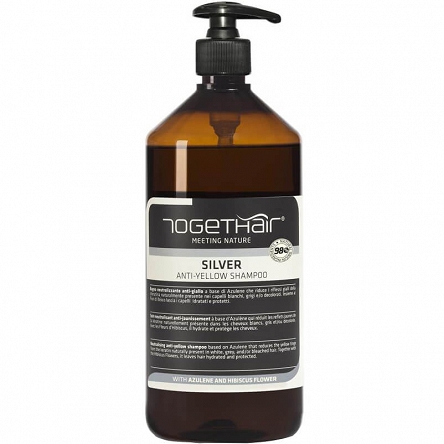 Naturalny szampon Togethair Silver Anti-yellow neutralizujący żółte odcienie włosów 1000ml Togethair 8002738183491