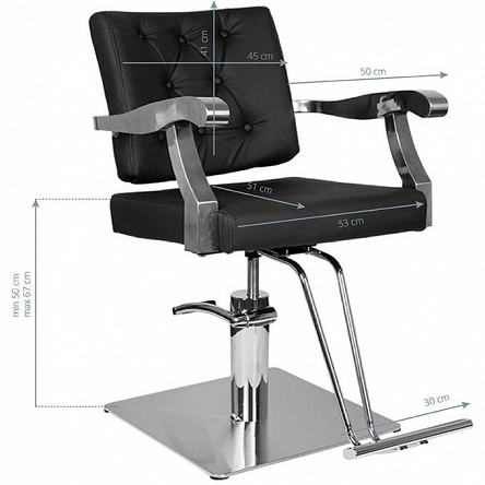 Fotel fryzjerski Gabbiano Lyon czarny Gabbiano 5906717433801