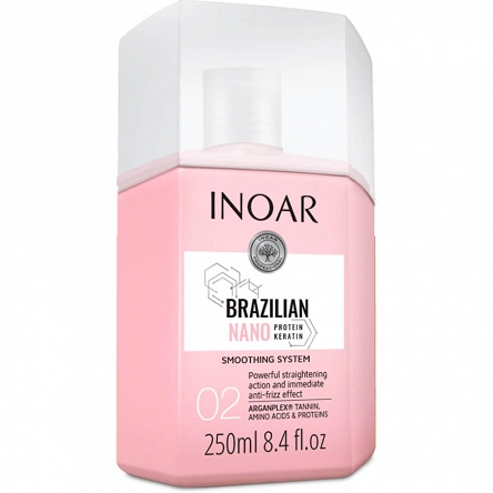 Zestaw Inoar Brazilian Nano Keratin do prostowania włosów szampon 250ml i kuracja 250ml Inoar 10186251