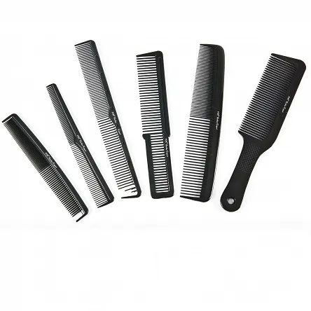 Komplet 6 grzebieni barberskich Fox Barber Expert w etui jeansowym zestawy grzebieni fryzjerskich Fox 5904993464410