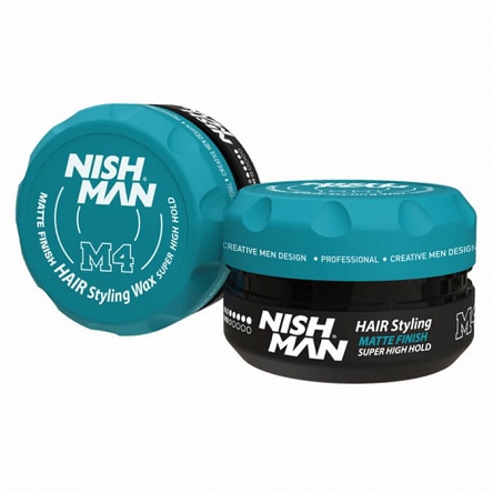 Wosk Nishman Hair Styling Wax M4 matowy super mocny do włosów dla mężczyzn 100ml Wosk do włosów dla mężczyzn NishMan 8682035081081