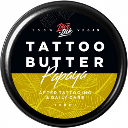Masło Loveink Tattoo Butter Papaya pielęgnacyjne skóry z tatuażami 100ml Kosmetyki do ciała LoveInk 5907558206654