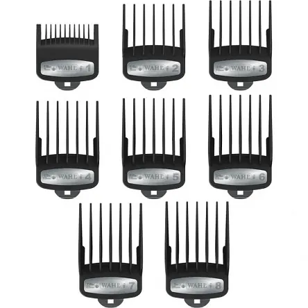 Nasadki Wahl Premium Metalowe do maszynek Wahl 3, 6, 10, 13, 16, 19, 22, 25mm (komplet 8szt.) Wahl 4015110072331