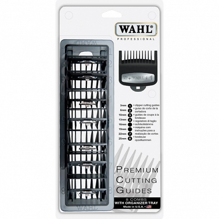 Nasadki Wahl Premium Metalowe do maszynek Wahl 3, 6, 10, 13, 16, 19, 22, 25mm (komplet 8szt.) Wahl 4015110072331