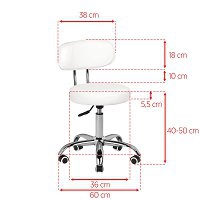 Taboret kosmetyczny Activ A-007 do pedicure biały dostępny w 48h Taborety i hokery kosmetyczne Activ