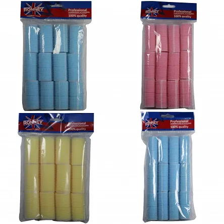 Wałki piankowe RONNEY Sponge Velcro 63mm do włosów rozmiar 24mm grube wałki do włosów Ronney 5060456771379