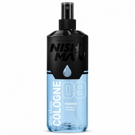 Woda kolońska Nishman After Shave Cologne Marine 09, po goleniu dla mężczyzn 400ml Pielęgnacja brody i wąsów NishMan 8682035083726