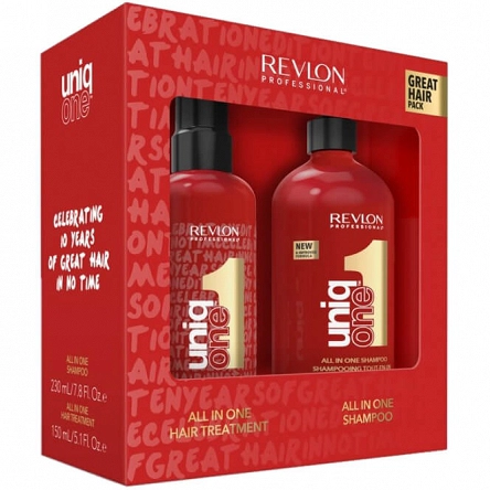 Zestaw Revlon Uniq One 10w1 Maska 150ml + Szampon z balsamem 230ml Revlon Professional 8432225134086