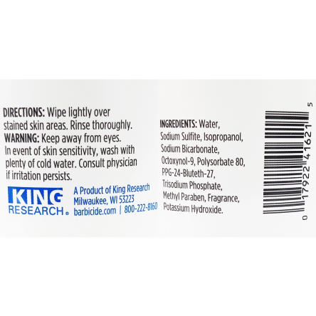 Płatki Barbicide Dy-Zoff do zmywania farby ze skóry, 80 sztuk Środki do dezynfekcji skóry Barbicide 017922416215