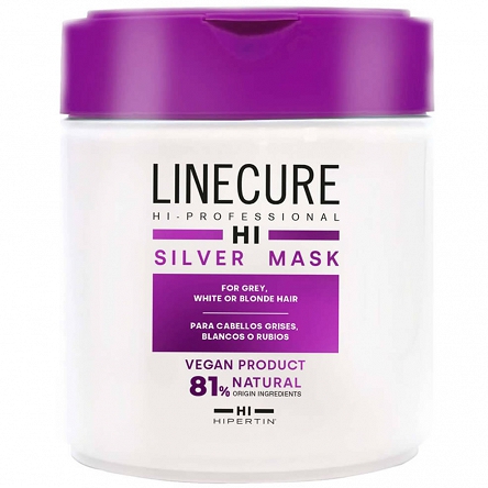 Maska Hipertin Linecure Silver do włosów siwych, odbarwionych i blond 500ml Maska do włosów suchych Hipertin 8430190067323