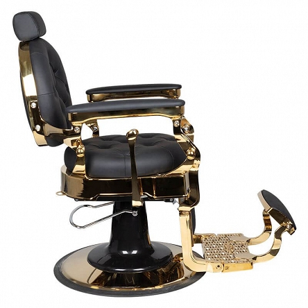 Fotel barberski Gabbiano Claudius Gold, czarno-złoty dostępny w 48h Fotele barberskie Gabbiano 5906717433580