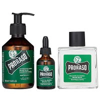 Zestaw Proraso Refreshing, do pielęgnacji brody, szampon 200ml, balsam, 100ml, olejek 30ml Pielęgnacja Proraso 8004395006939