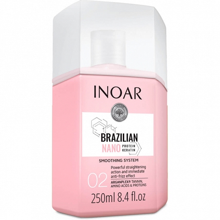 Kuracja do prostowania włosów Inoar Brazilian Nano Keratin Nanoplastia 250ml Inoar 7908124404489