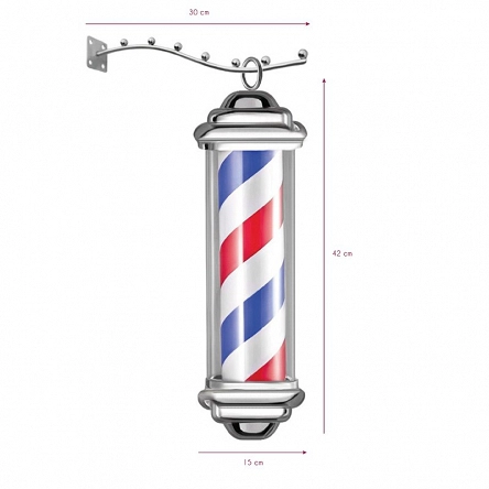 Słupek barberski Gabbiano BARBERPOLE mały, plafon  Słupek barberski Gabbiano 5906717412189