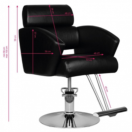 Fotel fryzjerski Hair System HS02, czarny dostępny w 48h Fotele fryzjerskie Hair System 5906717419997