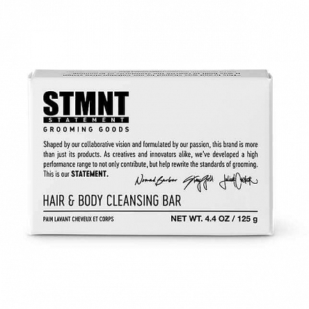 Mydło STMNT Hair&Body Cleasing Bar, w kostce do włosów i ciała dla mężczyzn 125g Szampony do włosów STMNT 4045787592498