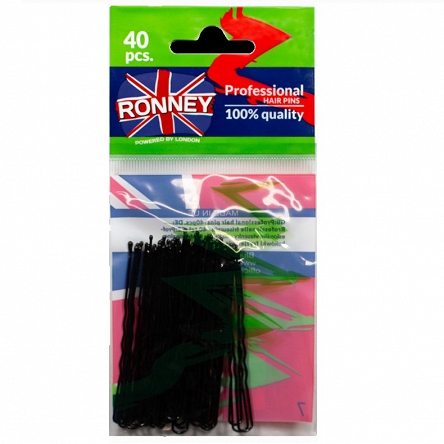 Kokówki RONNEY BLACK 6,5cm (KATB265/40) czarne do włosów 40szt  wsuwki i kokówki Ronney 5060456770112