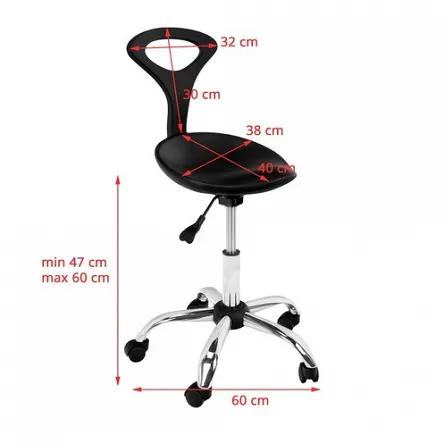 Taboret Gabbiano 881 czarny dostępny w 48H Hokery barberskie Gabbiano 9243