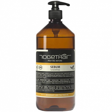 Naturalny szampon oczyszczający Togethair Sebum do włosów tłustych i mieszanych 1000ml Togethair 8002738183323