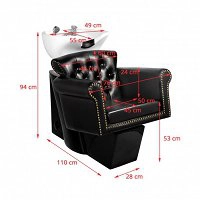 Myjnia fryzjerska Gabbiano BERLIN 906 czarna + biała misa dostępna w 48H Myjnie fryzjerskie Gabbiano 5906717406416