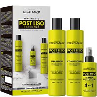 Zestaw Placenta Life Keratimask Post Alisado po keratynowym prostowaniu włosów szampon + odżywka 2x250ml + spray 50ml