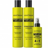 Zestaw Placenta Life Keratimask Post Alisado po keratynowym prostowaniu włosów szampon + odżywka 2x250ml + spray 50ml Placenta Life 7756719015295