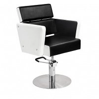 Fotel fryzjerski Gabbiano Dublin biało-czarny dostępny w 48H Fotele fryzjerskie Gabbiano