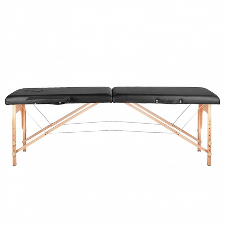 Stół Activ Komfort 2 Wood składany na pół do masażu (drewniany), segmentowy czarny Łóżka do masażu Activ 5906717422560