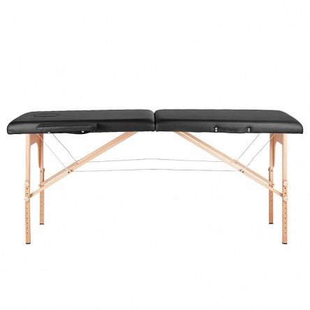 Stół Activ Komfort 2 Wood składany na pół do masażu (drewniany), segmentowy czarny Łóżka do masażu Activ 5906717422560
