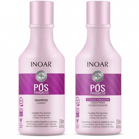Zestaw Inoar Pos Progress Duo Pack 2x250ml po keratynowym prostowaniu Kosmetyki po keratynowym prostowaniu | produkty po keratynowym prostowaniu włosów Inoar 7898581083153